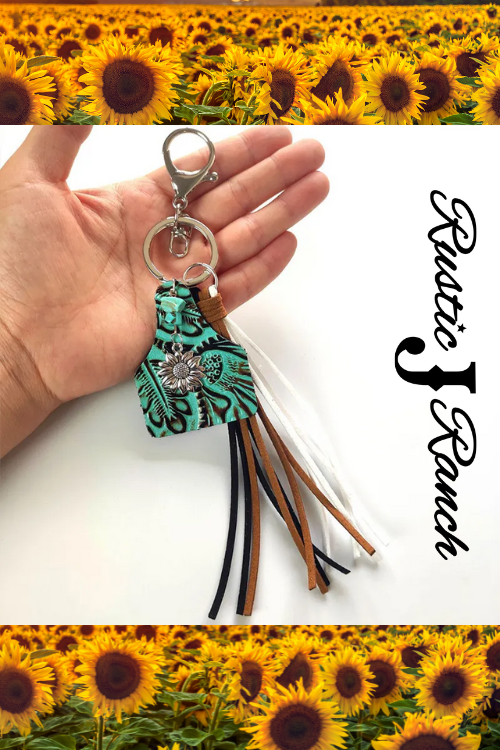 Western Style Keychain Cow Brand Leather