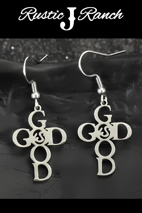 God is good stainless steel earrings