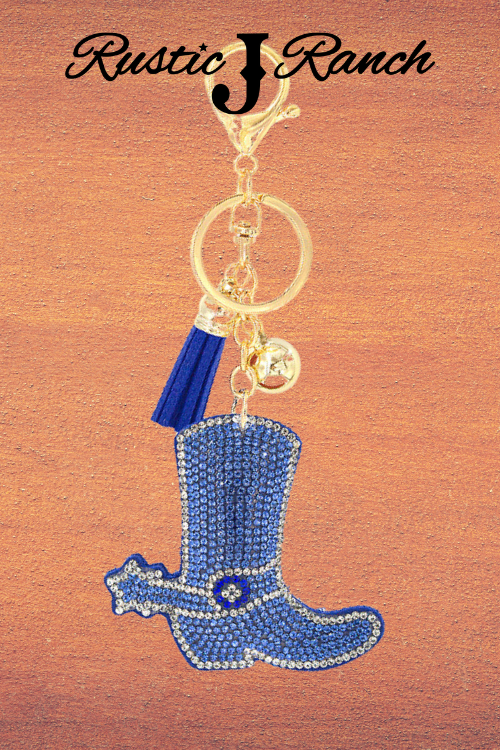 Rhinestone boots keychains