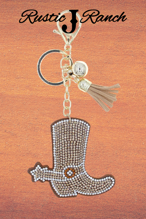 Rhinestone boots keychains