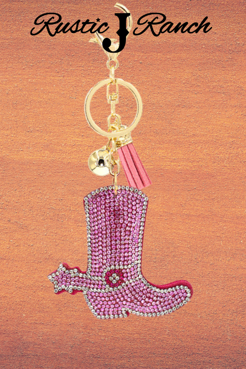 Rhinestone boots keychains