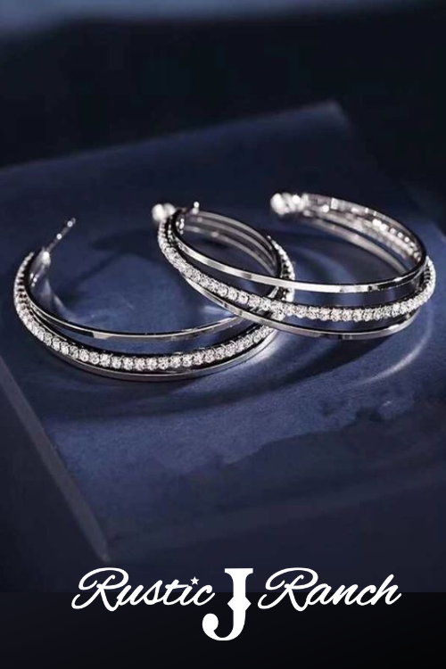 Rhinestone Hoop Earrings