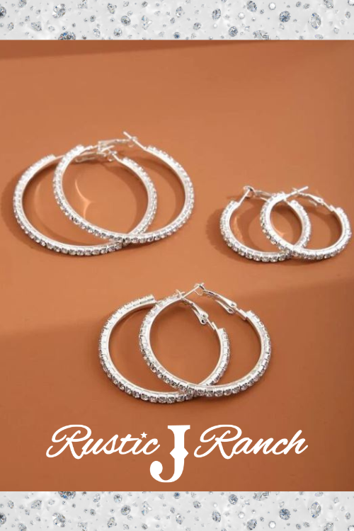 Rhinestone Stainless Steel hoop earrings