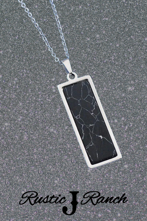 Stainless Steel Natural Stone pendant necklace