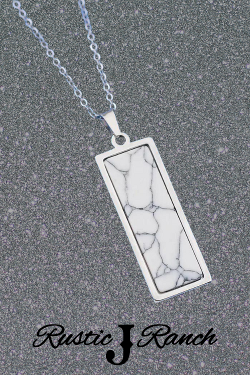 Stainless Steel Natural Stone pendant necklace