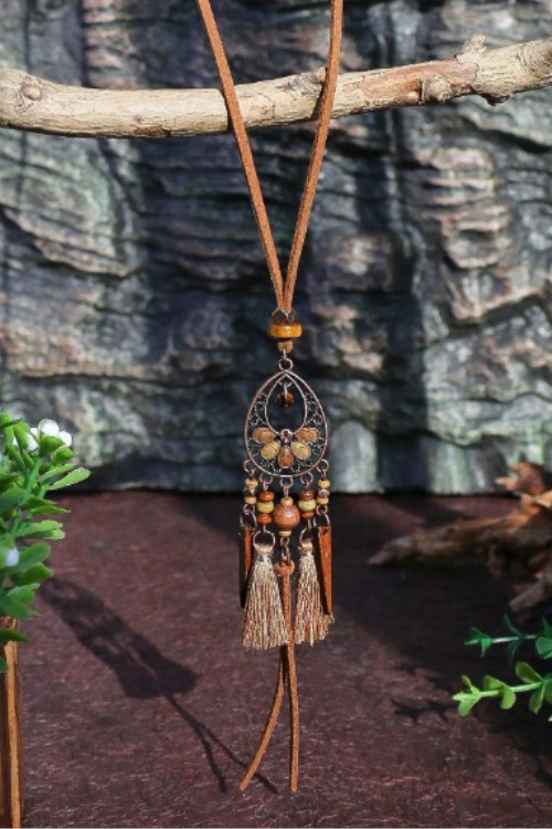 Tassel & Water-drop Pendant Necklace