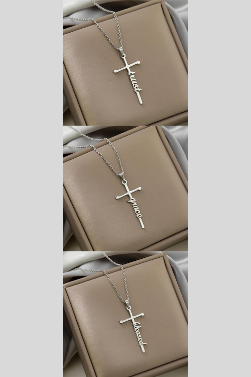 Trust, Grace, or Blessed necklace