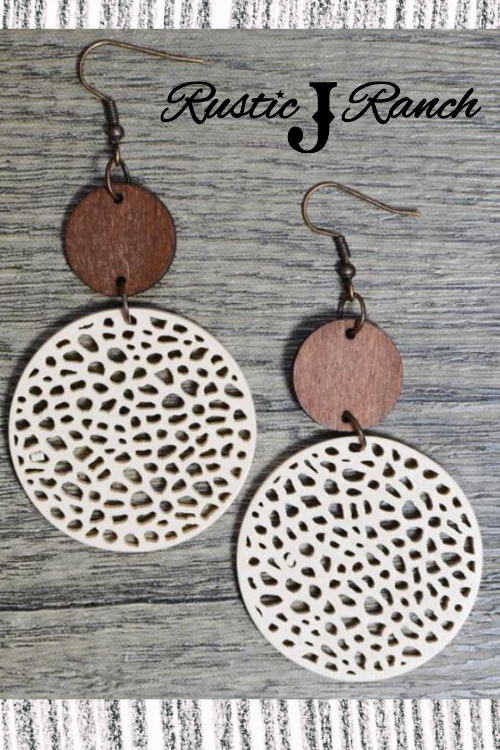 Wooden Hollow Out Earrings