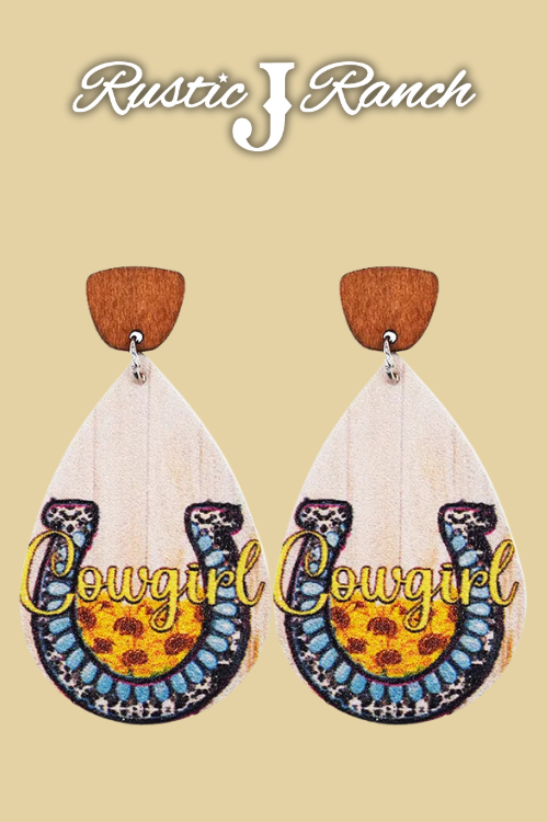 Teardrop earrings wooden