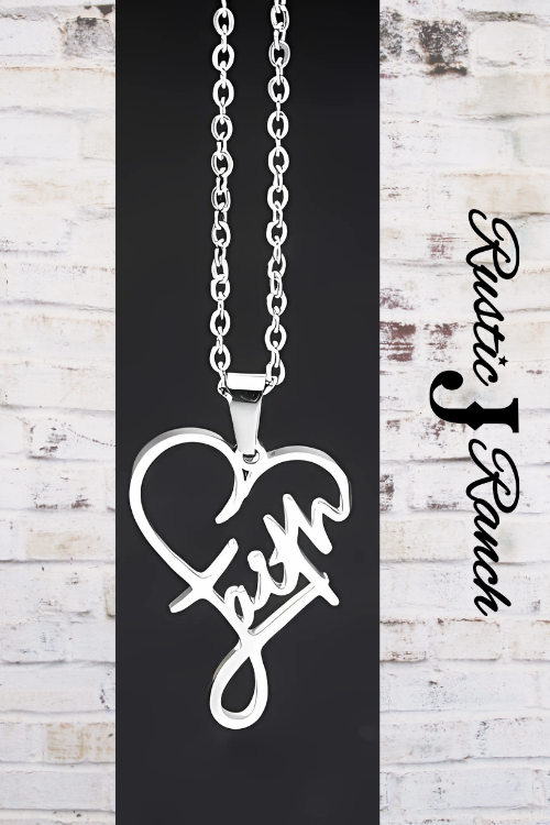 Stainless Steel Faith heart necklace