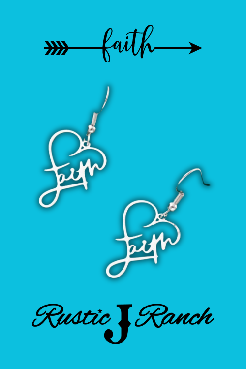 Faith Heart stainless steel earrings