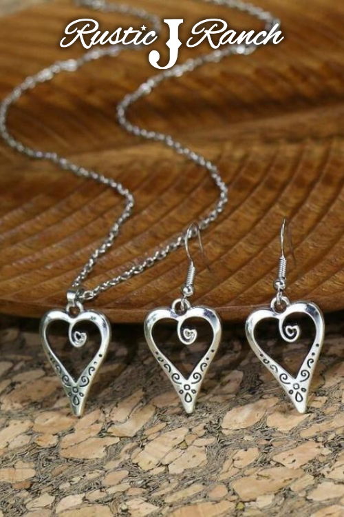 Heart Necklace & Earrings set