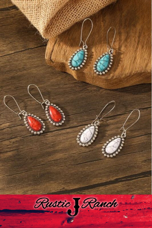 Red, White, or Blue Turquoise earrings