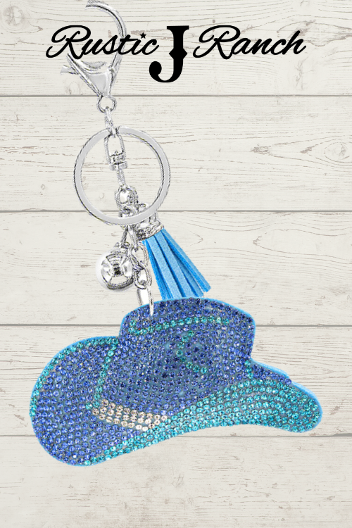 Rhinestone Cowboy hat keychains